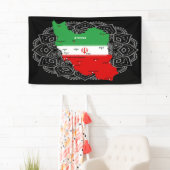 Iran Map with Flag and Emblem 横断幕 (インサイチュ)
