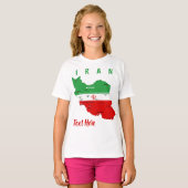 Iran Map with Flag and Emblem Tシャツ (正面フル)
