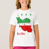 Iran Map with Flag and Emblem Tシャツ (正面)