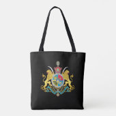 Iran Tote, Imperial Coat of Arms 1925-1979 /black トートバッグ (裏面)