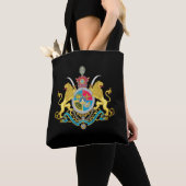 Iran Tote, Imperial Coat of Arms 1925-1979 /black トートバッグ (クローズアップ)