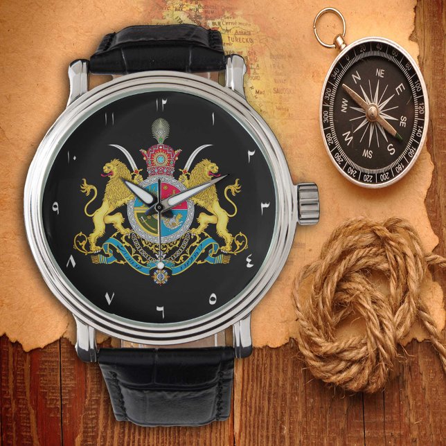 Iran watch, Imperial Coat of Arms 1925-1979 /black 腕時計 (クリエイターアップロード済み)