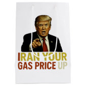 Iran Your Gas Price Up ミディアムペーパーバッグ (裏面)