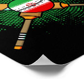 Iranian Cricket Racket And Ll Flag Of Iran  ポスター (角)