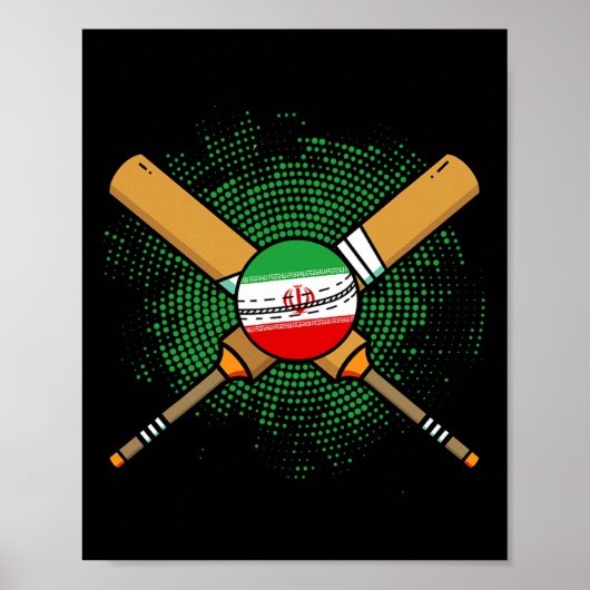 Iranian Cricket Racket And Ll Flag Of Iran  ポスター (正面)