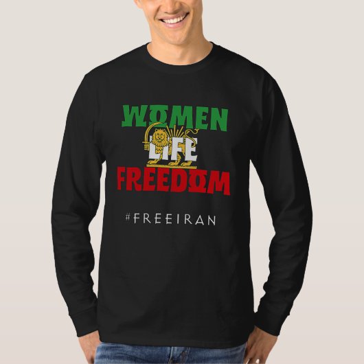 Iranian Flag nohijab Support Women of Iran LION SU Tシャツ (正面)