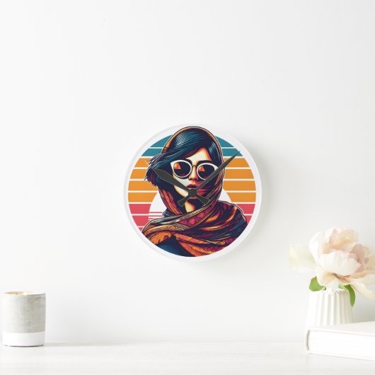 Iranian woman - Iran ラウンド壁時計 (ホーム)