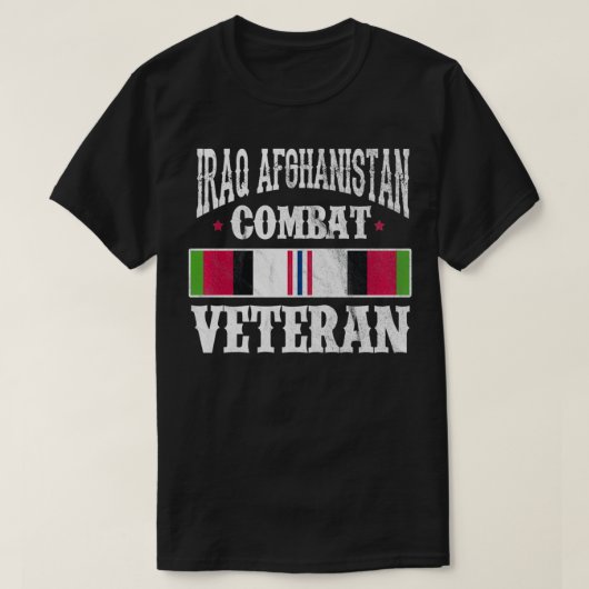 Iraq Afghanistan Combat Veteran Proud Army Militar Tシャツ (デザイン正面)