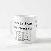 Iratiの定期的なテーブル名mag コーヒーマグカップ (正面左)