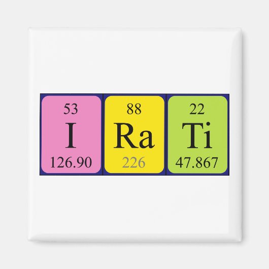 Irati周期表名マグネット マグネット (正面)