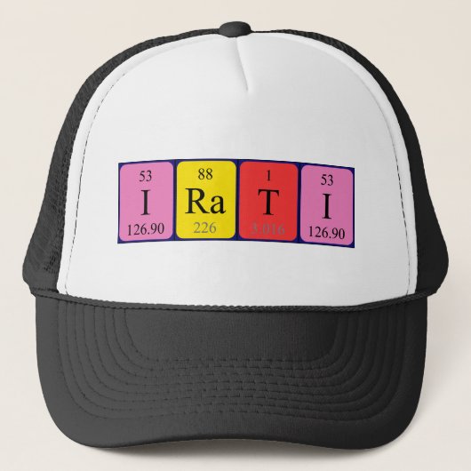 Irati周期表名hat キャップ (正面)