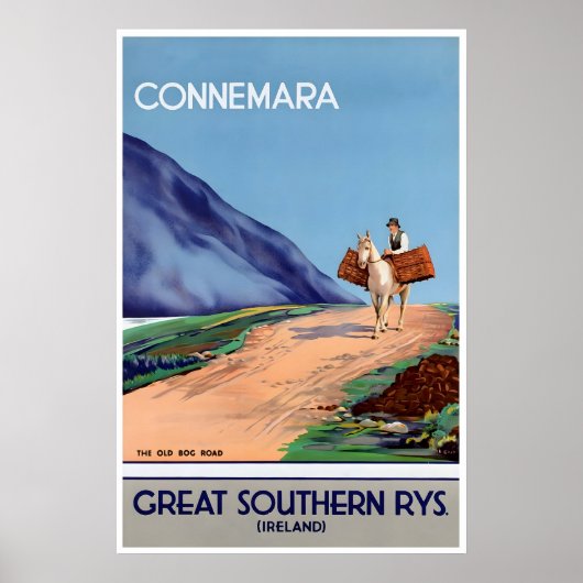 Ireland Art Connemara Travel Poster Irish Print ポスター (正面)