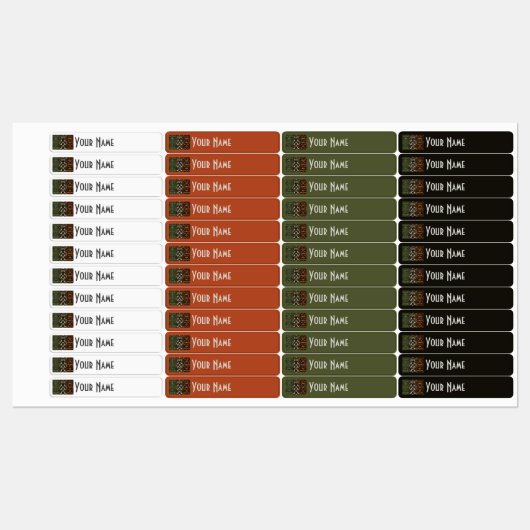 Ireland Art Deco Flag | Waterproof Name Label ラベル (シート)