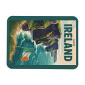 Ireland Cliffs of Moher Illustration Travel Art マグネット (横)