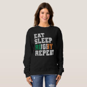 Ireland Eat Sleep Rugby Repeat Irish Pride スウェットシャツ (正面フル)
