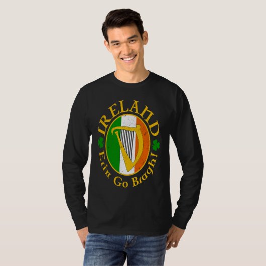 IRELAND Erin Go Bragh! Irish Harp Tシャツ (正面フル)