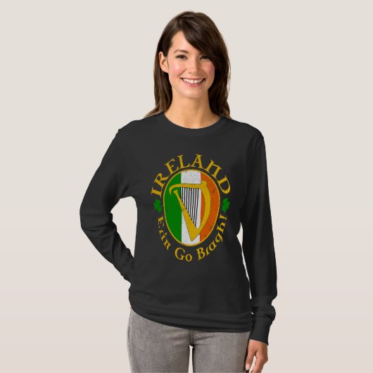 IRELAND Erin Go Bragh! Irish Harp Tシャツ (正面フル)
