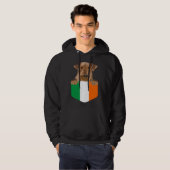 Ireland Flag Airedale Terrier Dog In Pocket パーカ (正面フル)