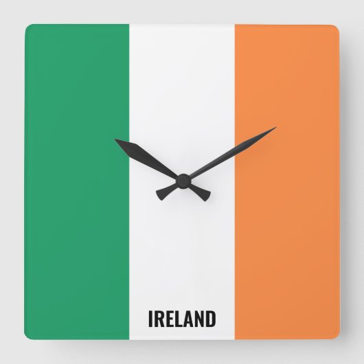 Ireland Flag Dazzling Patriotic スクエア壁時計 (正面)