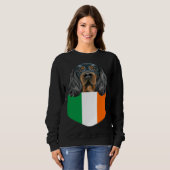 Ireland Flag Gordon Setter Dog In Pocket スウェットシャツ (正面フル)