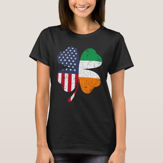 Ireland Flag Irish St Patrick s Day USA Flag Lucky Tシャツ (正面)