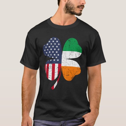 Ireland Flag Irish St Patrick s Day USA Flag Lucky Tシャツ (正面)