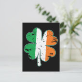 Ireland Flag Patriotic Irish Clover St.Patty's Day ポストカード (スタンド正面)