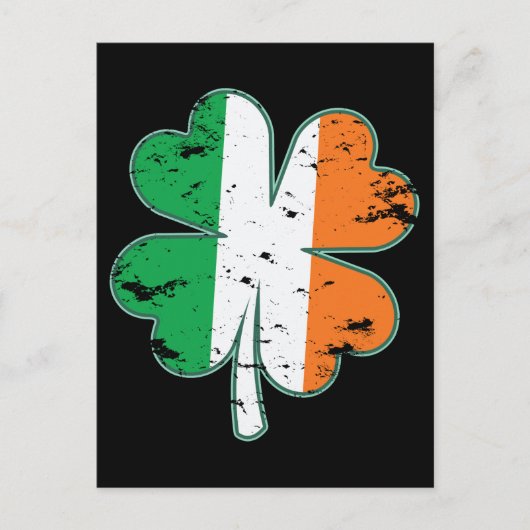 Ireland Flag Patriotic Irish Clover St.Patty's Day ポストカード (正面)