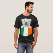 Ireland Flag Soft Coated Wheaten Terrier Dog In Po Tシャツ (正面フル)