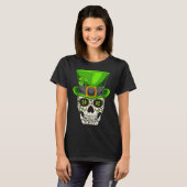 Ireland Gift Clover Mexican Irish Skull St Patrick Tシャツ (正面フル)