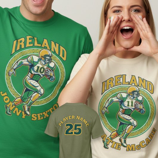 Ireland Gridiron Shamrock Football Athlete Dynamic Tシャツ
