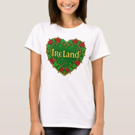 Ireland Heart and roses Tシャツ