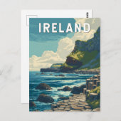 Ireland Illustration Travel Art Vintage ポストカード (正面/裏面)