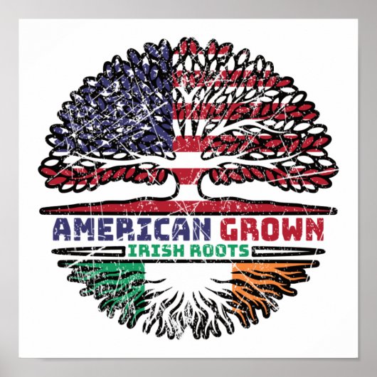 Ireland Irish US American USA United States Tree ポスター (正面)