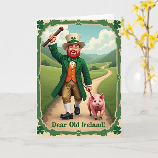 Ireland Leprechaun Celebration Card カード (黄色い花)