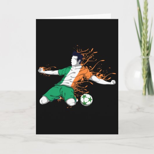 Ireland National Soccer - Irish Flag Footbyll Love カード (正面)