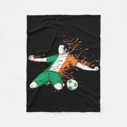 Ireland National Soccer - Irish Flag Footbyll Love フリースブランケット (正面)
