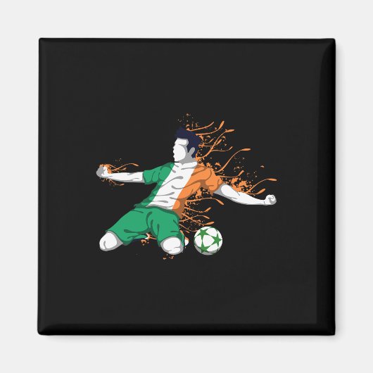 Ireland National Soccer - Irish Flag Footbyll Love マグネット (正面)