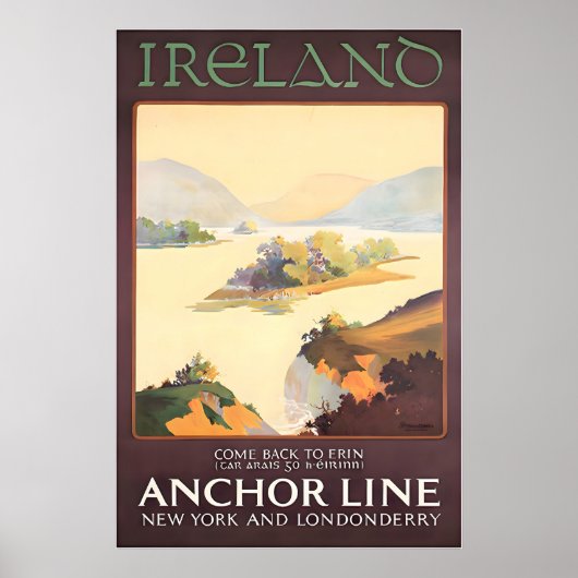 Ireland Painting Irish Decor Travel Poster Art ポスター (正面)