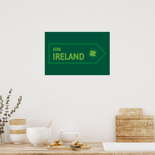 Ireland Road Sign ポスター (キッチン)