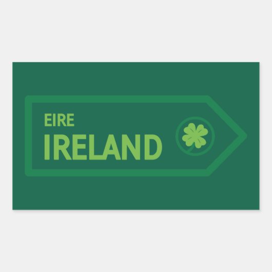 Ireland Road Sign 長方形シール (正面)