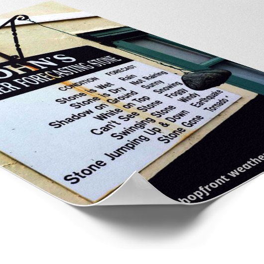 Ireland shopfront, weather forecasting stone ポスター (角)