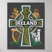 Ireland St Patrick Day Celtic Cross Green Celebrat ポスター (正面)
