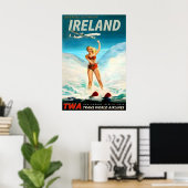 Ireland TWA Trans World Airlines Poster New Retro ポスター (ホームオフィス)