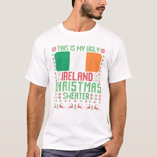 Ireland Ugly Christmas Sweater Tシャツ (正面)