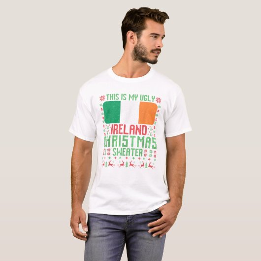 Ireland Ugly Christmas Sweater Tシャツ (正面フル)