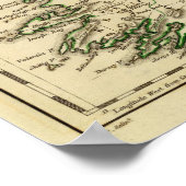 Ireland with boundaries outlined ポスター (角)