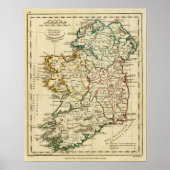 Ireland with boundaries outlined ポスター (正面)