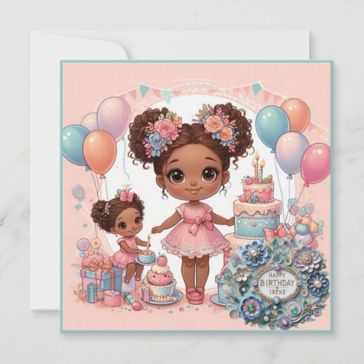 IRENE ～誕生日カード～幼い子ども～ピンク～ (正面)