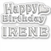 Irene Happy Birthday silver Aufkleber Sticker シール (正面)